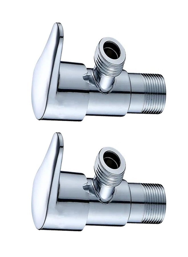 Imaashi Stainless Steel & Brass Disk Angle Valve Multipurpose Angle Cock for Bathroom, Wash Basin, Toilet & Geyser Durable Water Flow Control Valve - (Pack of - 2) - Image 1
